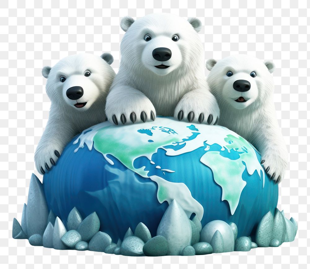 PNG Globe bear wildlife cartoon. AI generated Image by rawpixel.