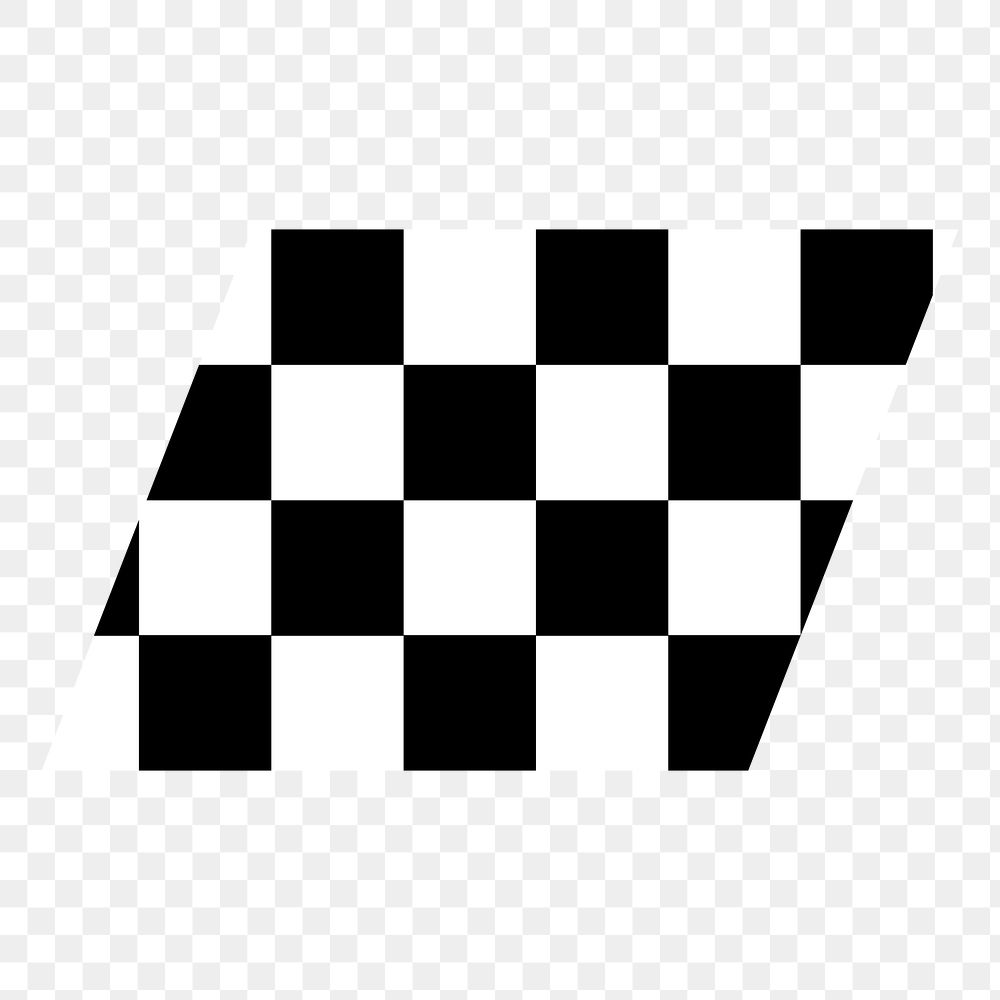 Checkered png element, transparent background