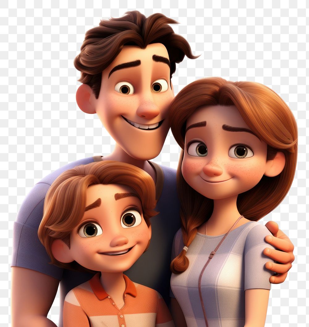 PNG Family cartoon adult white background. AI generated Image by rawpixel.