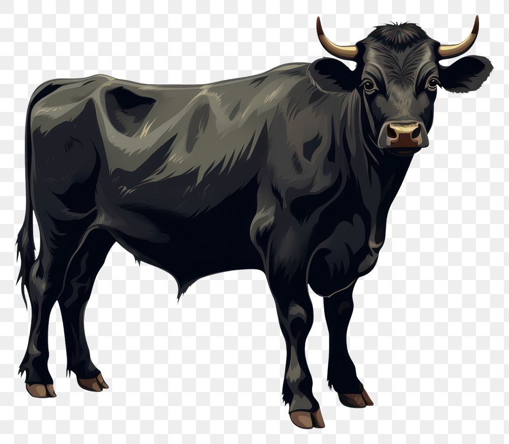 PNG Welsh black cattle livestock mammal animal. AI generated Image by rawpixel.