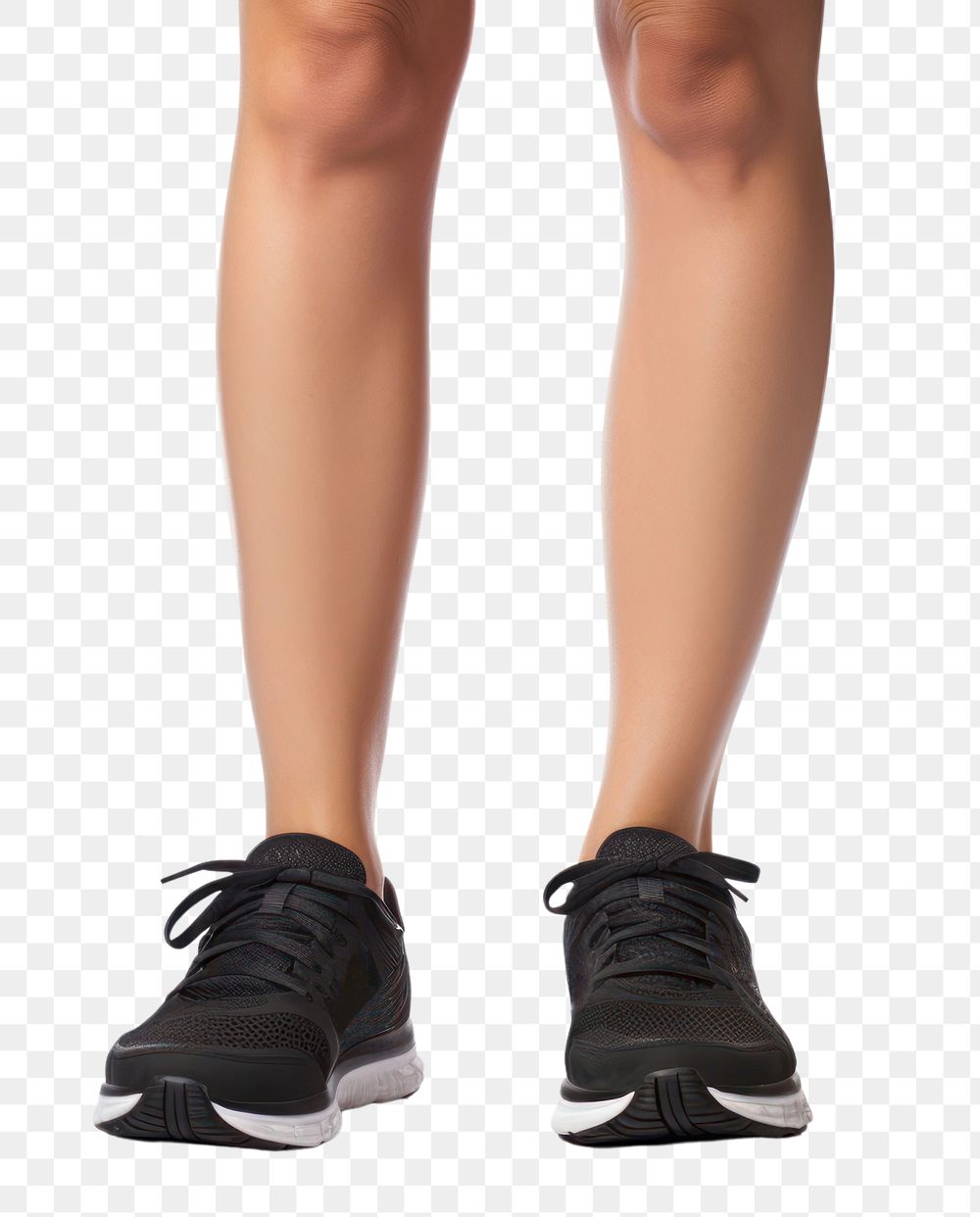 PNG Black sports shoes footwear exercising leggings. AI generated Image by rawpixel.