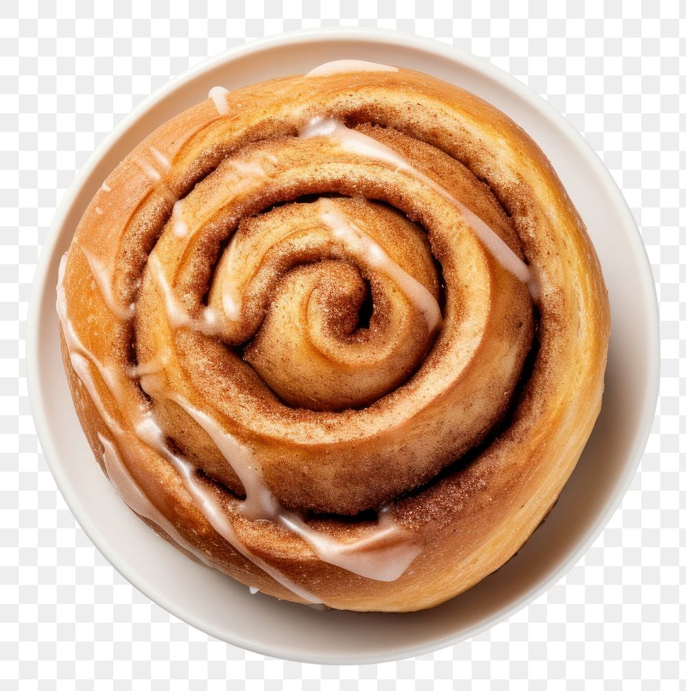 PNG Cinnamon roll dessert food white background. AI generated Image by rawpixel.