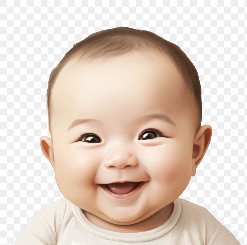 PNG Face baby smile portrait laughing photo. AI generated Image by rawpixel.