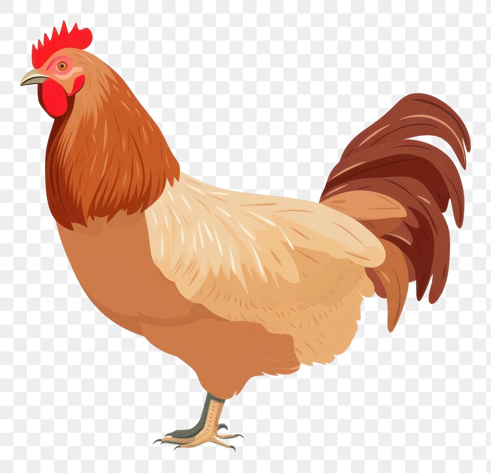 PNG Brown chicken hen poultry animal bird. 