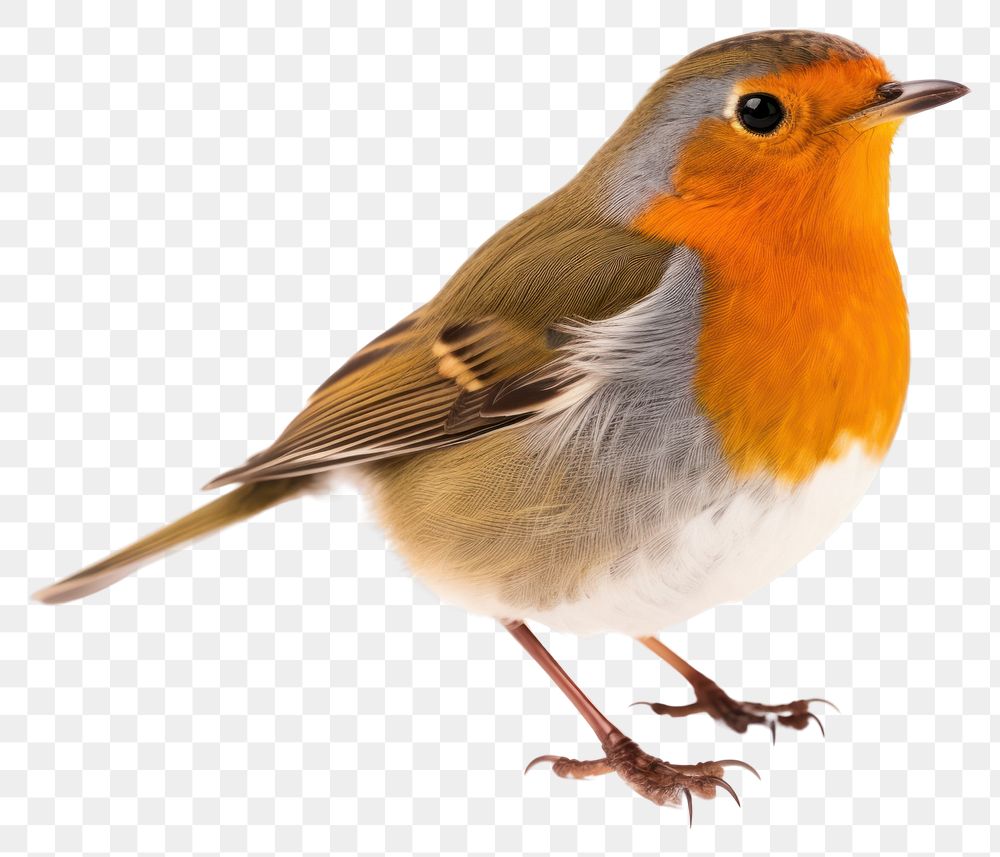 PNG Robin bird animal white background wildlife. 