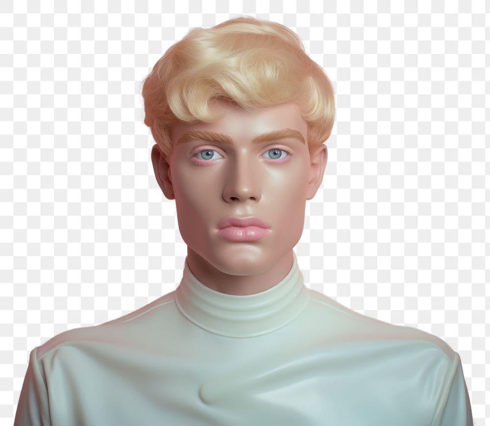 PNG Men rubber doll portrait blonde nose. AI generated Image by rawpixel.