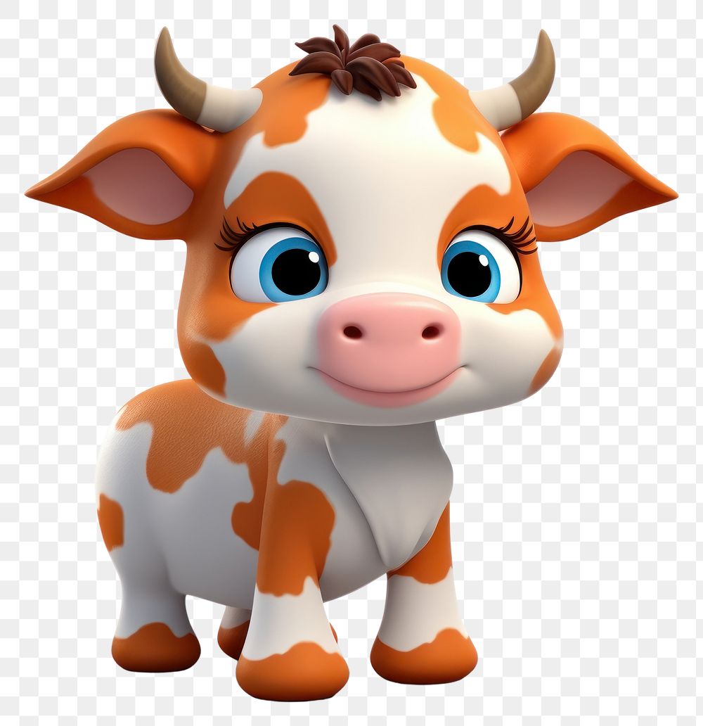 PNG Cute animals cow livestock cartoon. 