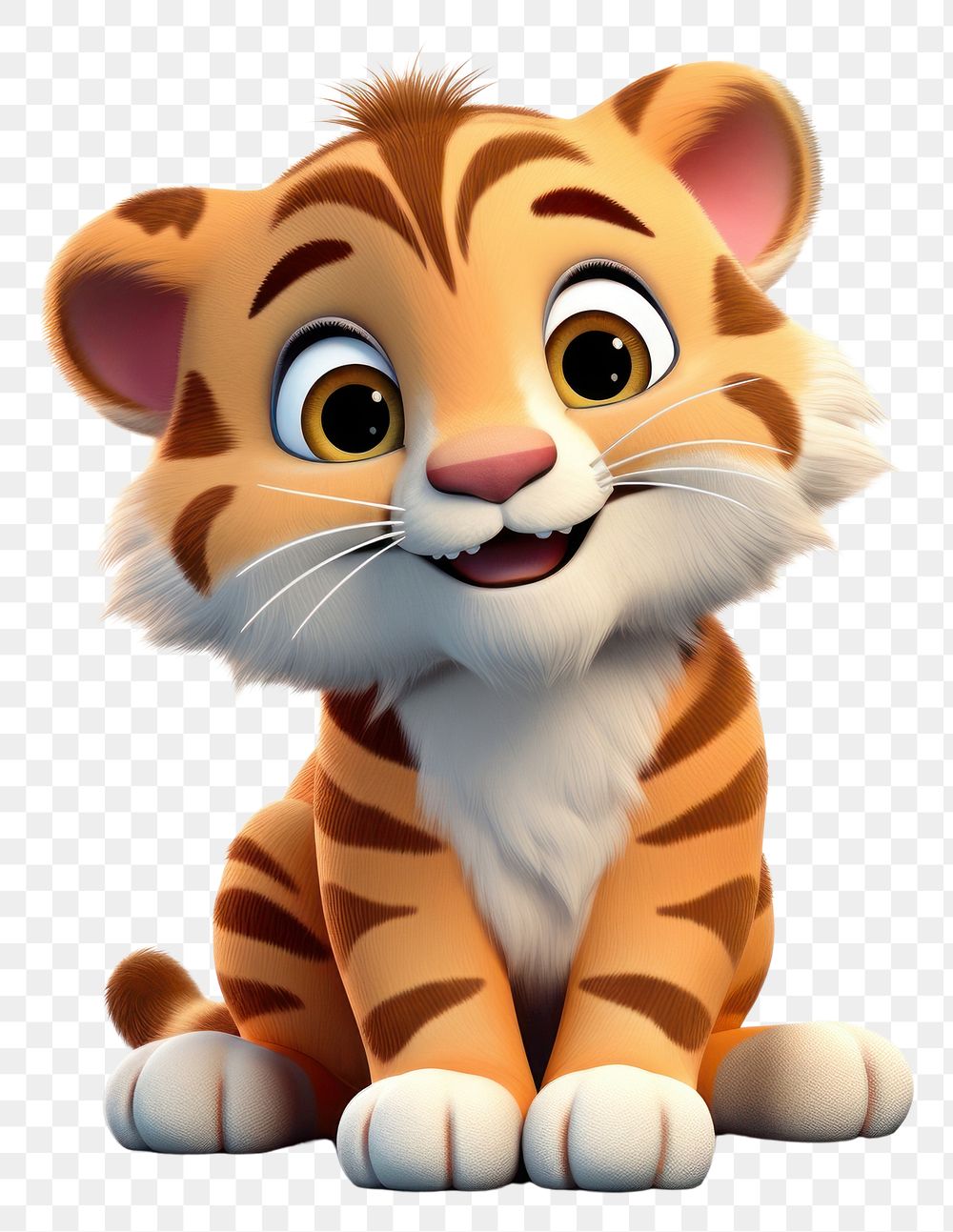 PNG Cute animals cartoon mammal tiger. 