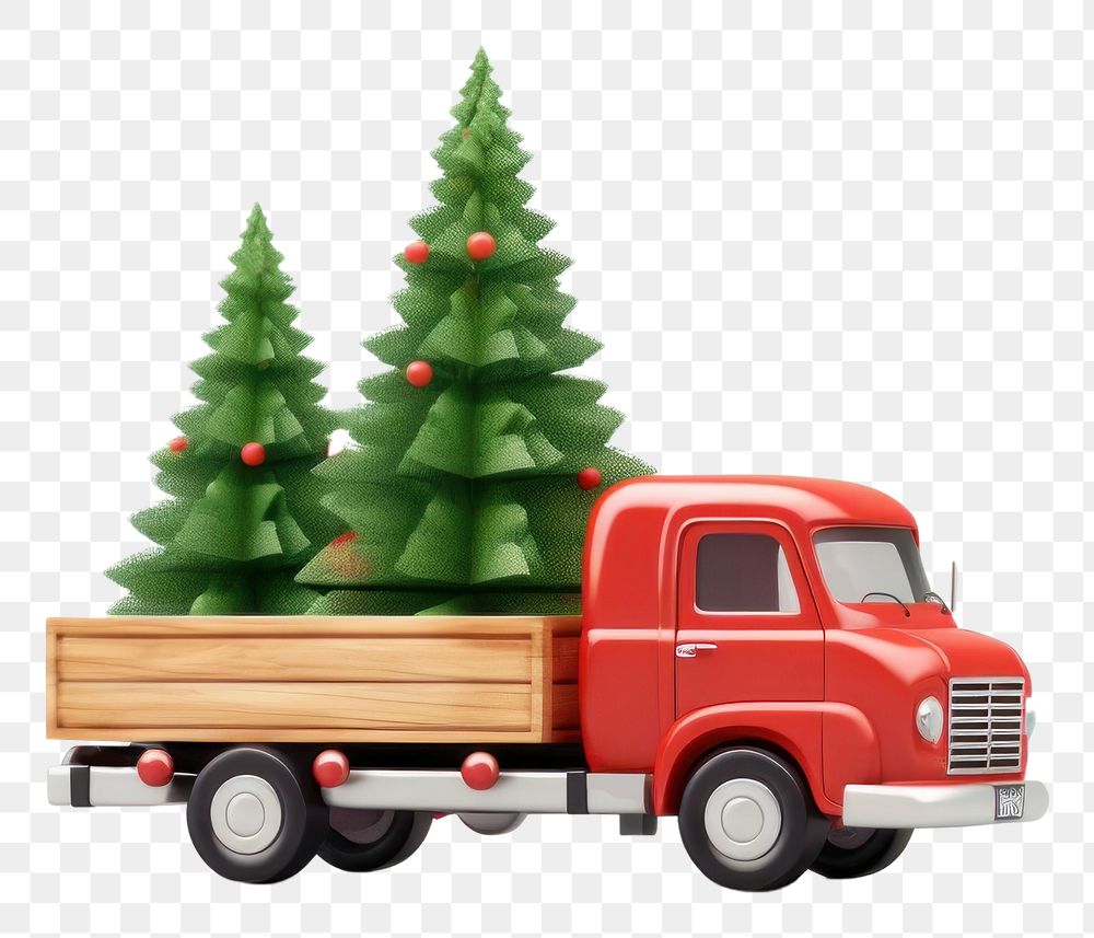 PNG Truck carrying a Christmas tree christmas truck vehicle. AI generated Image by rawpixel.