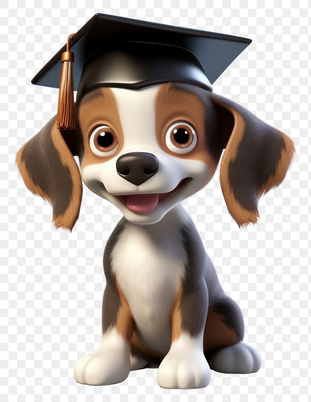 PNG Dog wearing graduate cap graduation portrait cartoon. 