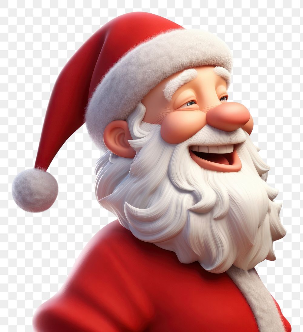 PNG Santa claus cartoon smiling white background. 