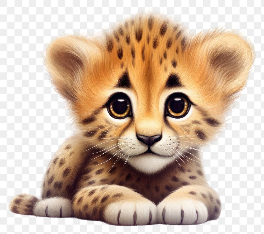 PNG Cute animals cheetah wildlife cartoon. AI generated Image by rawpixel.