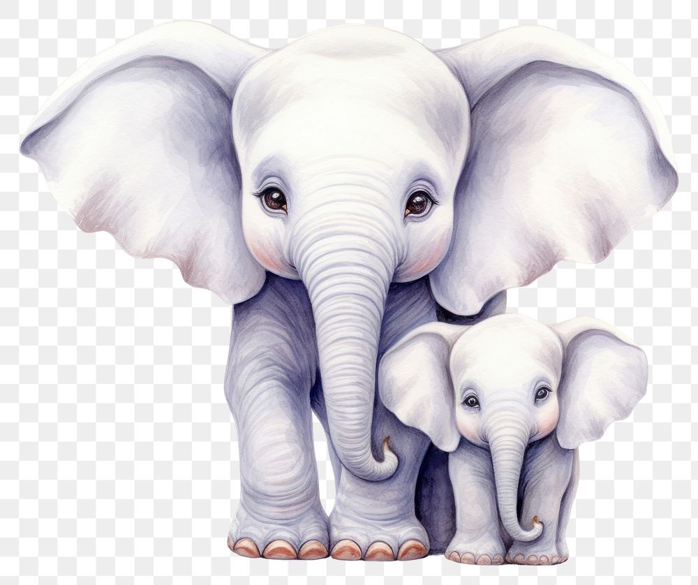 PNG Cute animals elephant drawing wildlife. AI generated Image by rawpixel.