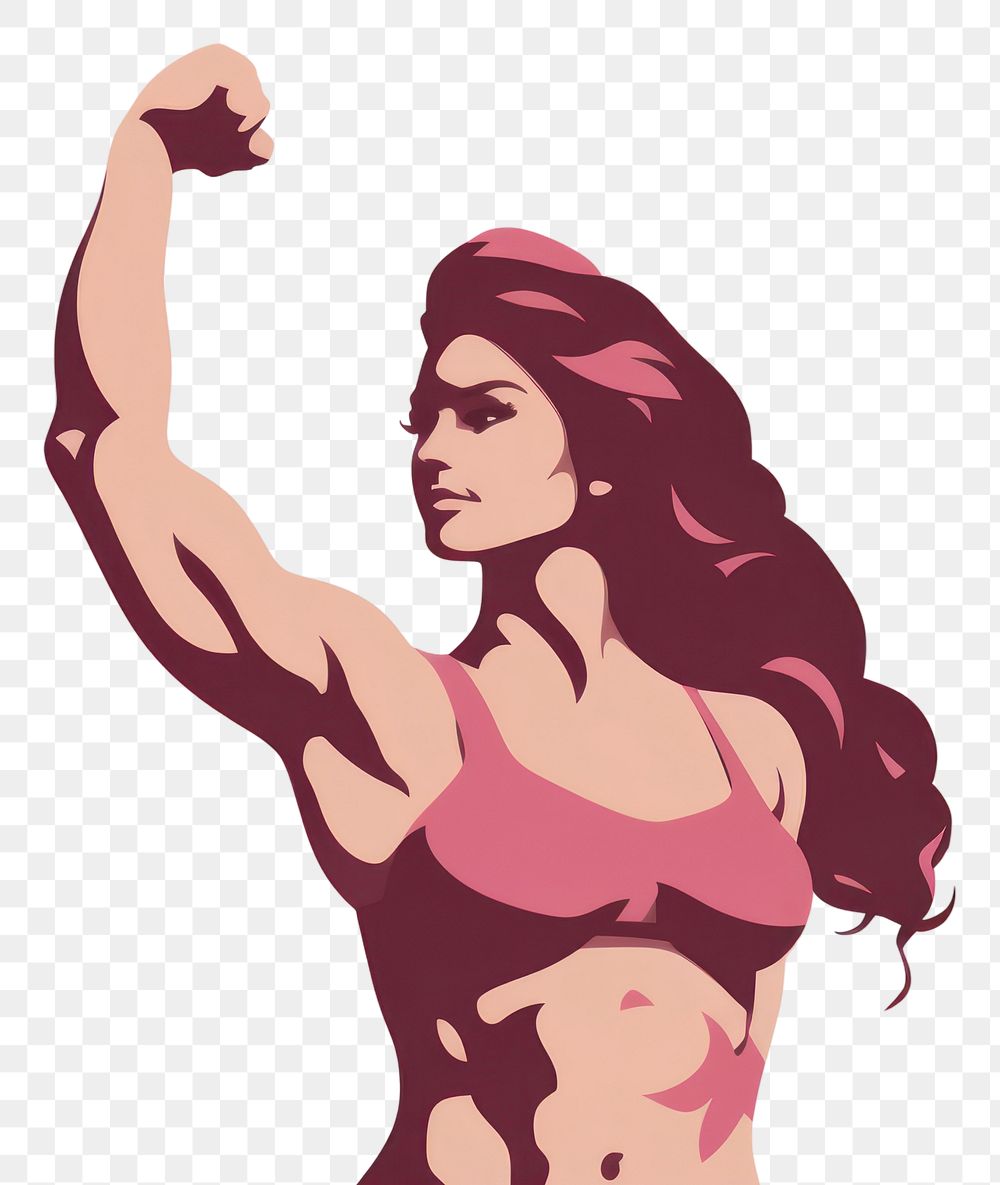 PNG  Girl muscles person adult determination. AI generated Image by rawpixel.