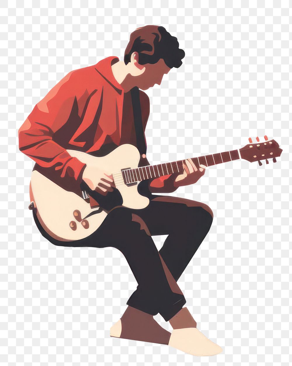 PNG Man playing guitar musician person adult. AI generated Image by rawpixel.