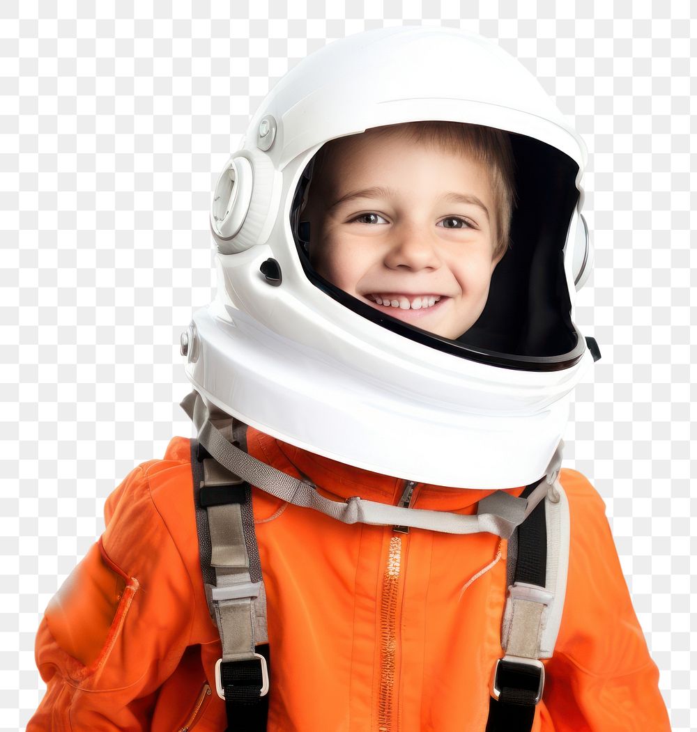 PNG Astronaut kid smiling helmet baby protection. AI generated Image by rawpixel.