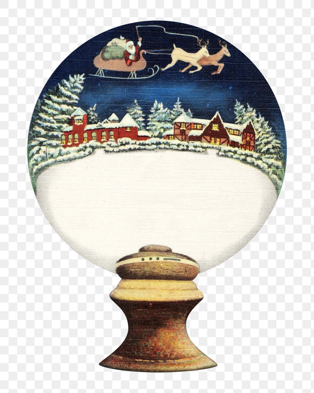PNG Snow globe, vintage Christmas illustration, transparent background. Remixed by rawpixel.