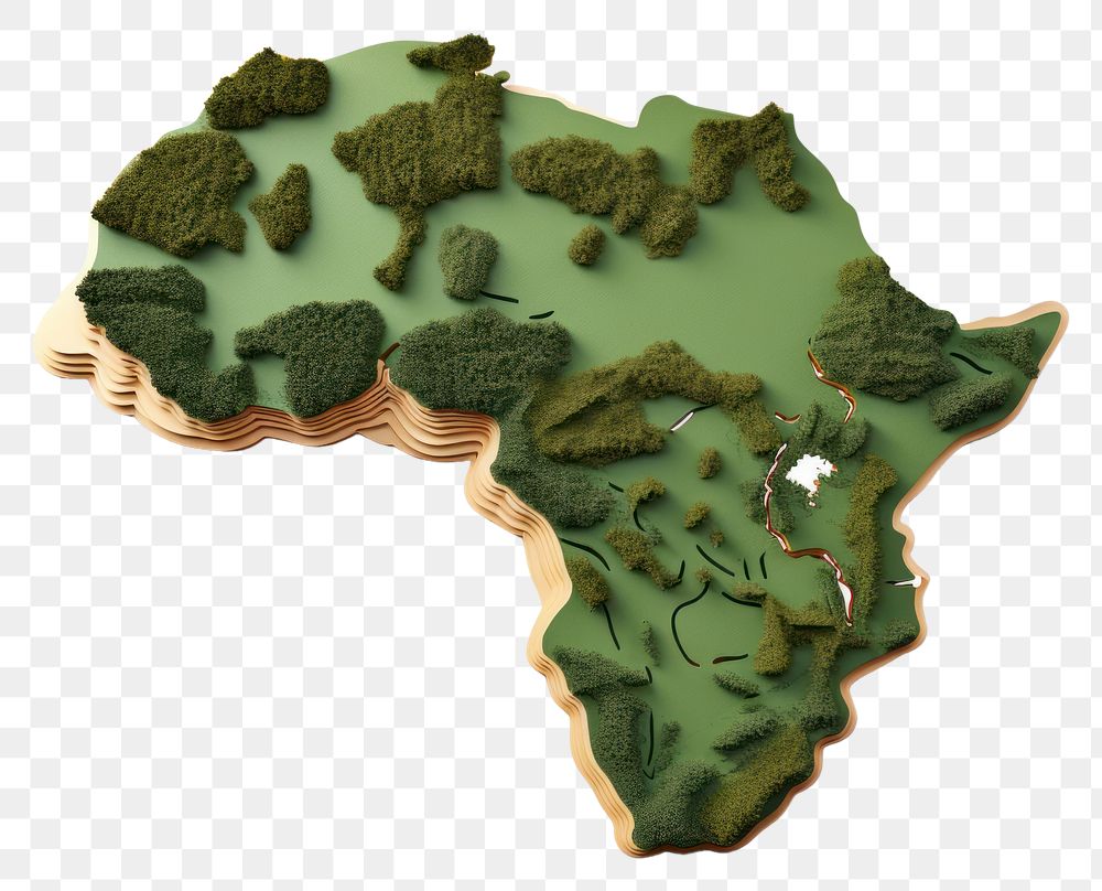 PNG Africa map plant green topography. AI generated Image by rawpixel.