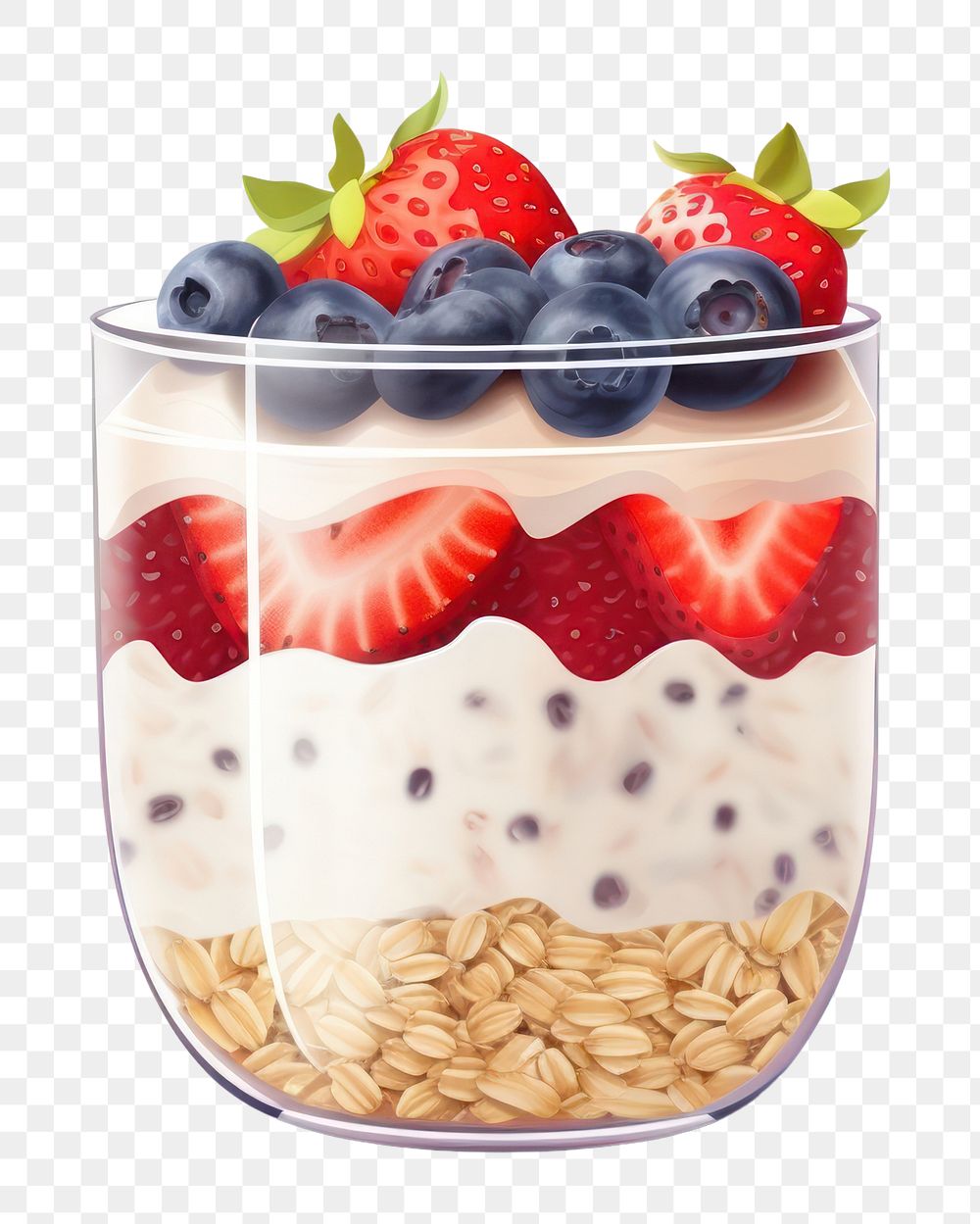 PNG  Oats dessert berry fruit. AI generated Image by rawpixel.