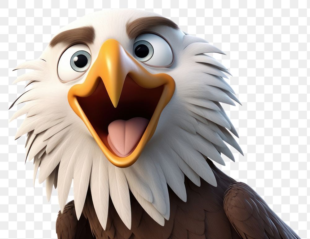 PNG  American bald eagle cartoon animal bird. AI generated Image by rawpixel.