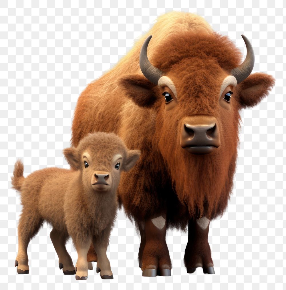 PNG American bison livestock wildlife mammal. 