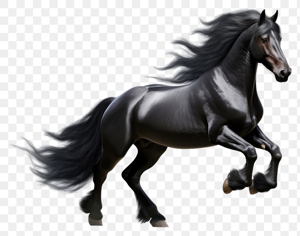PNG  Black arabian horse stallion mammal animal. AI generated Image by rawpixel.
