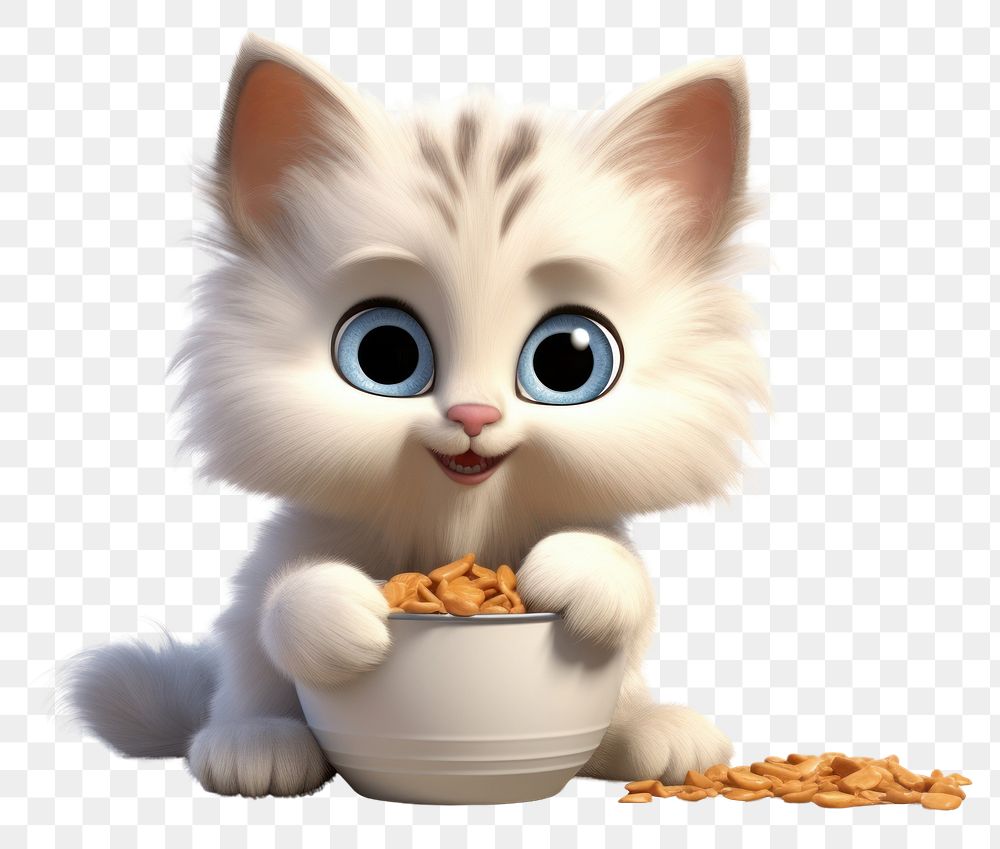 PNG Food cat kitten cartoon mammal. AI generated Image by rawpixel.