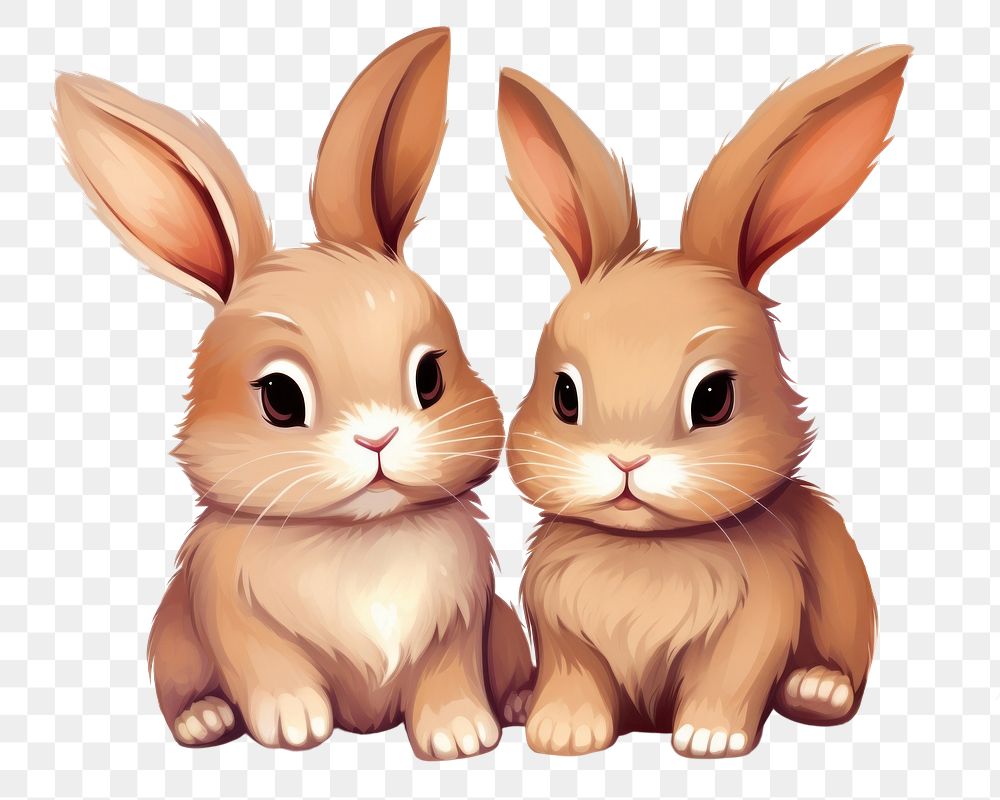 PNG Cute baby rabbits animal mammal representation. AI generated Image by rawpixel.