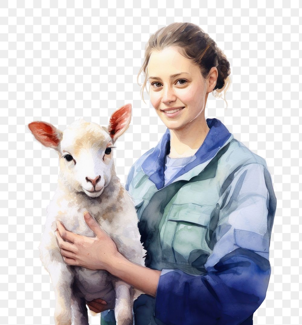 PNG Vet woman veterinarian portrait mammal. AI generated Image by rawpixel.