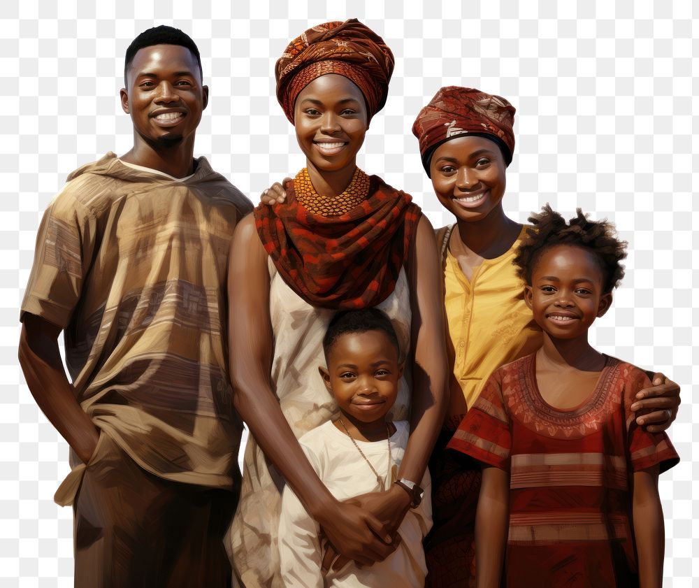 PNG African family portrait adult child. AI generated Image by rawpixel.