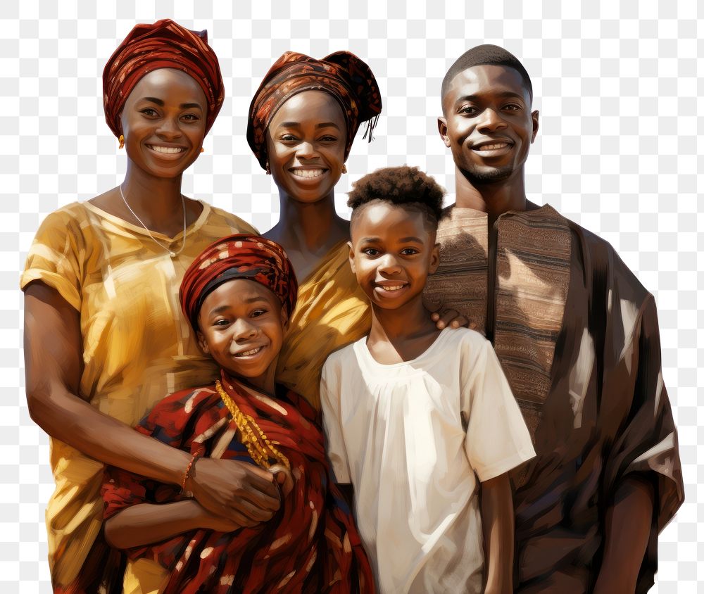PNG African family portrait adult child. AI generated Image by rawpixel.