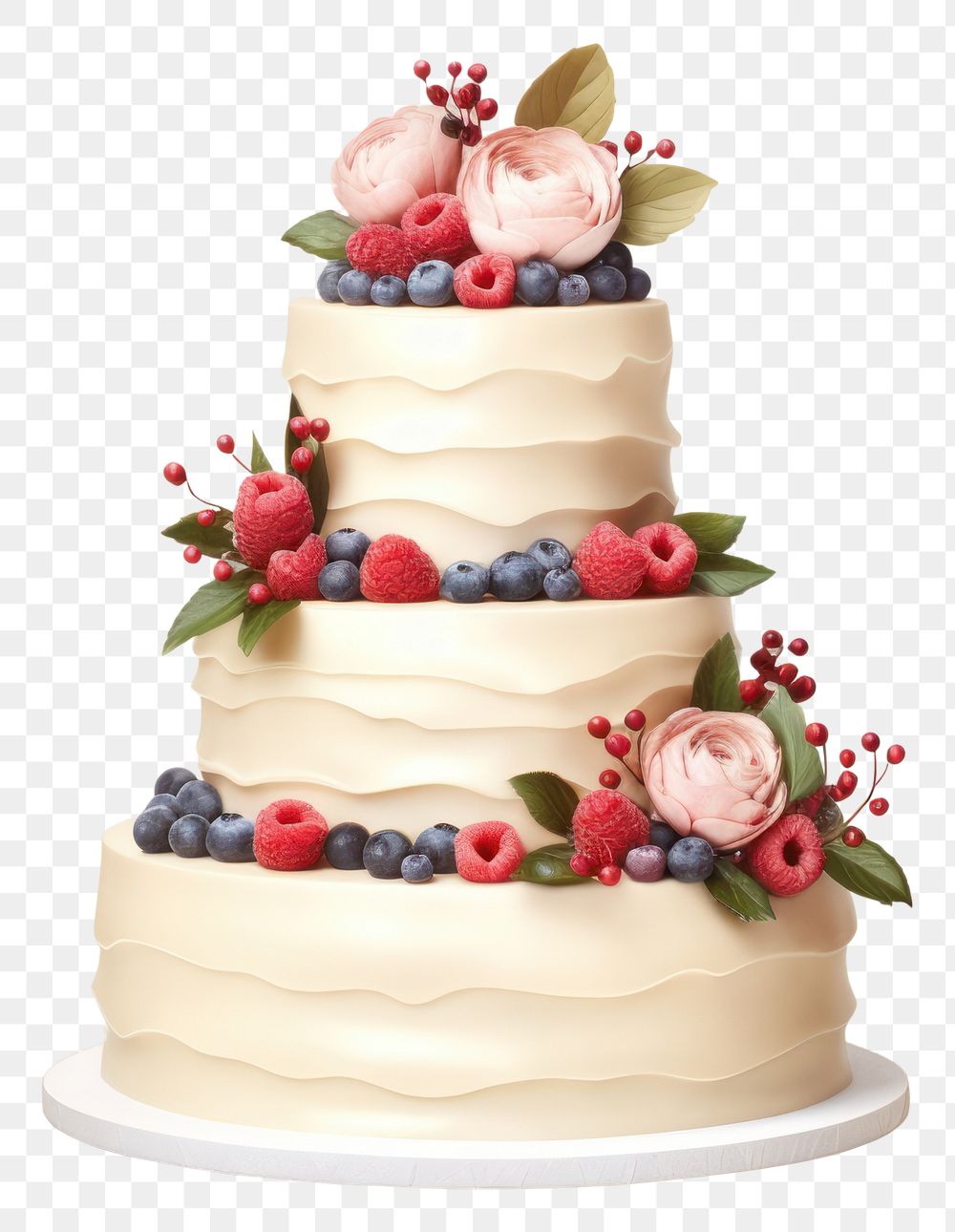 PNG White wedding cake cream blueberry dessert. 