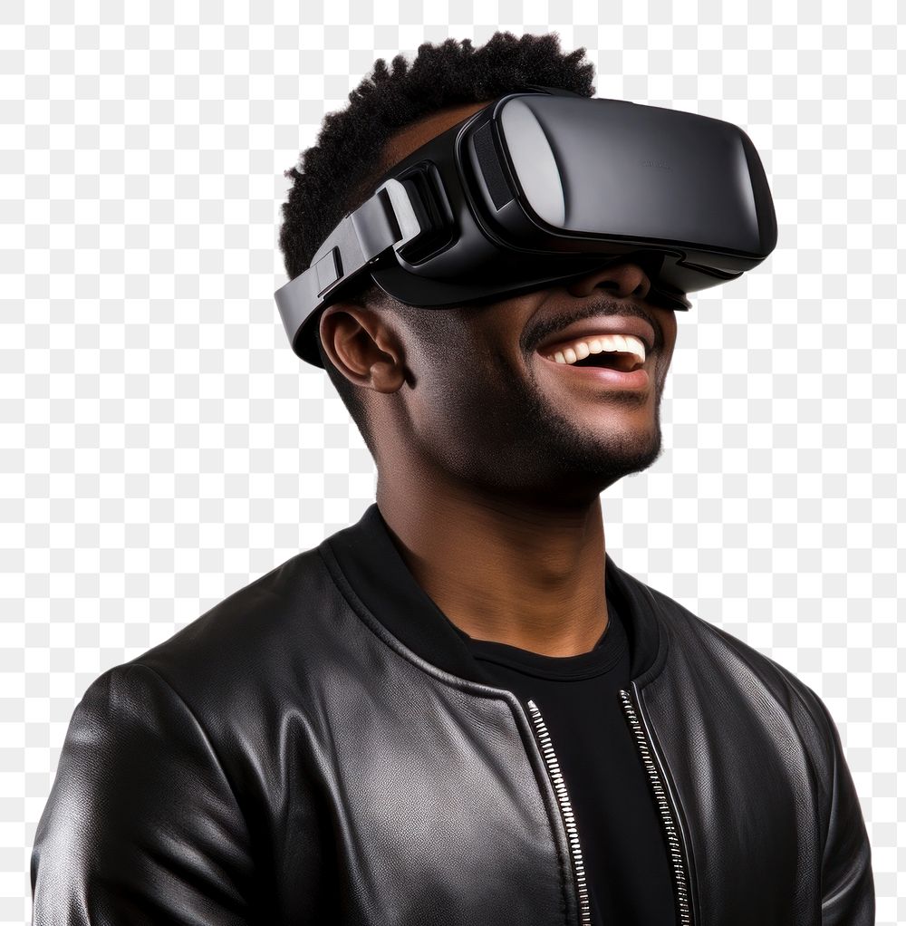 PNG VR goggles portrait black photo. 