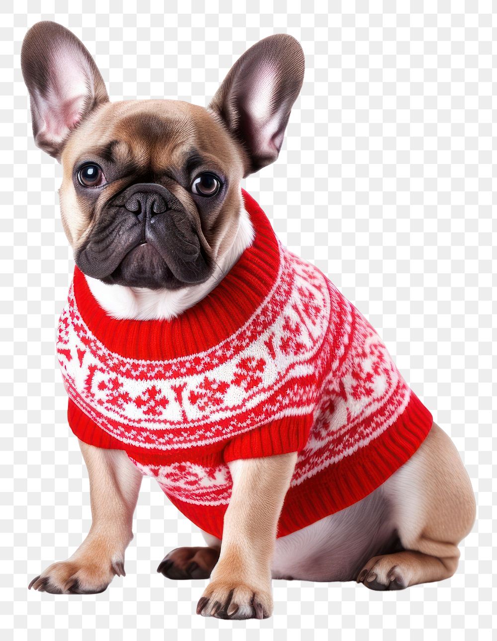 PNG Bulldog sweater christmas mammal. 