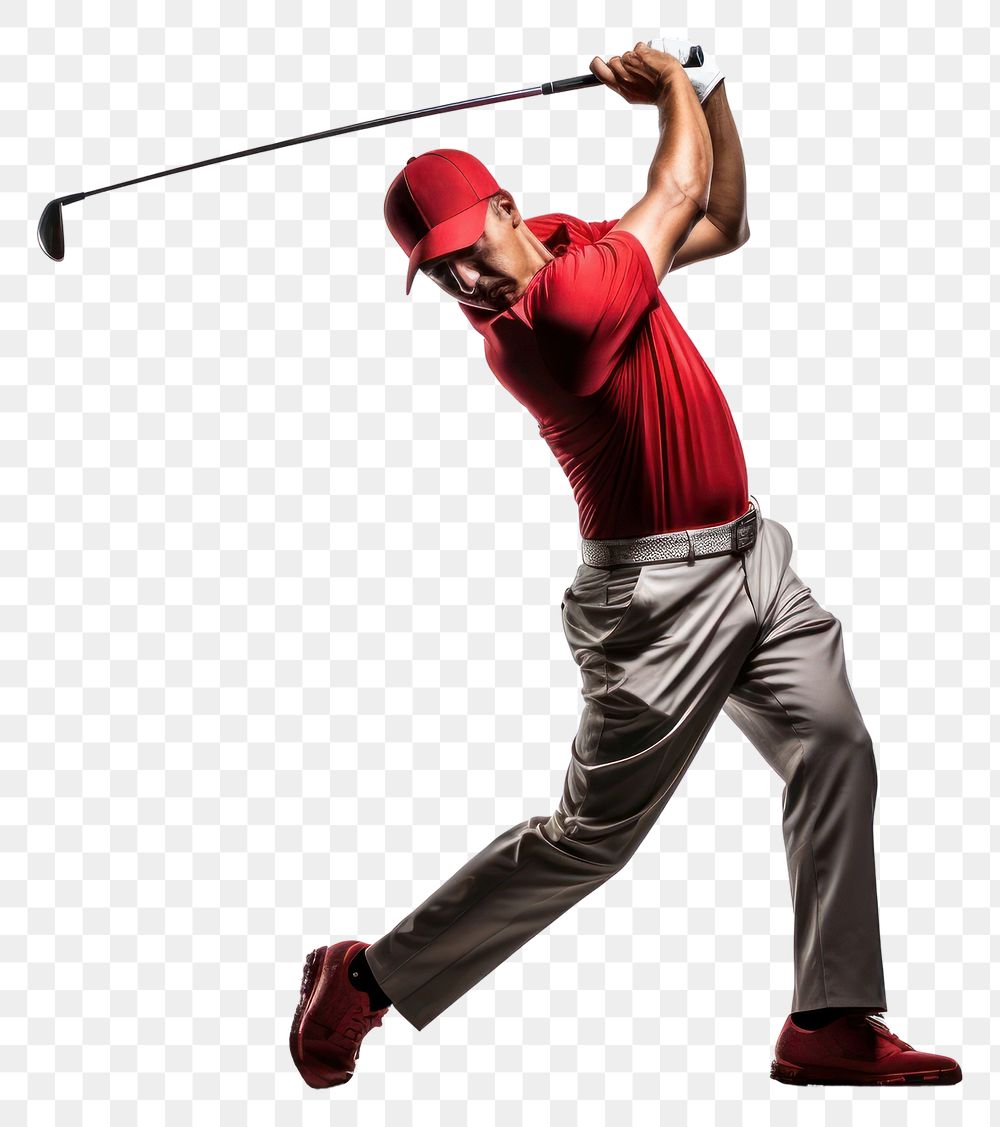 PNG Man golfer golfing sports adult white background. AI generated Image by rawpixel.