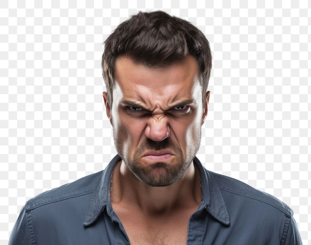 PNG Male angry face portrait adult photo. AI generated Image by rawpixel.