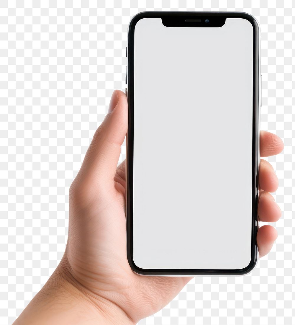 PNG  Smartphone person hand white background. AI generated Image by rawpixel.
