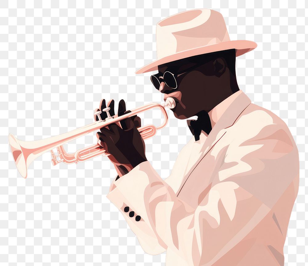 PNG Trumpeter playing jazz music adult performance. AI generated Image by rawpixel.