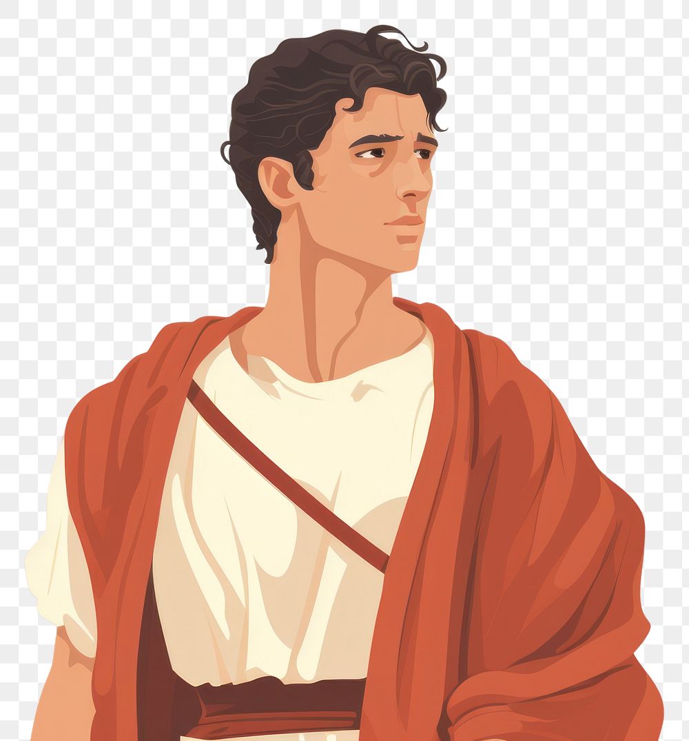 PNG Ancient rome man architecture illustrated portrait. AI generated Image by rawpixel.