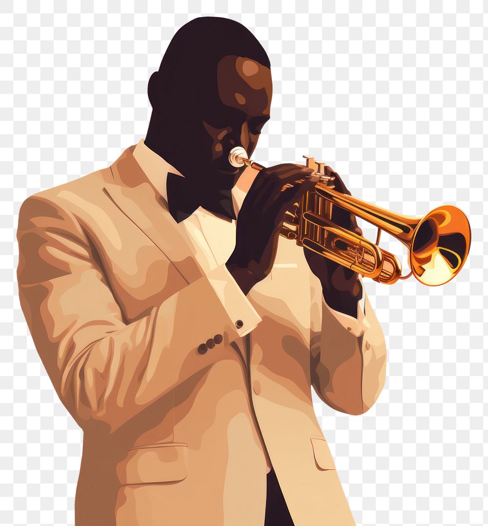 PNG Trumpeter playing jazz music adult saxophonist. AI generated Image by rawpixel.