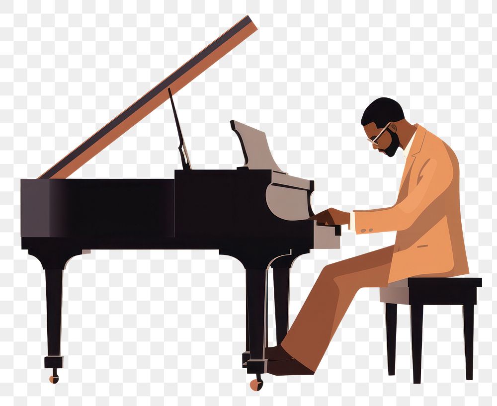 PNG Afro American man playing piano keyboard musician pianist. AI generated Image by rawpixel.