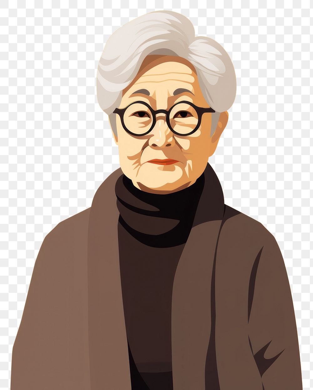 PNG Asian grandmother portrait glasses adult. AI generated Image by rawpixel.