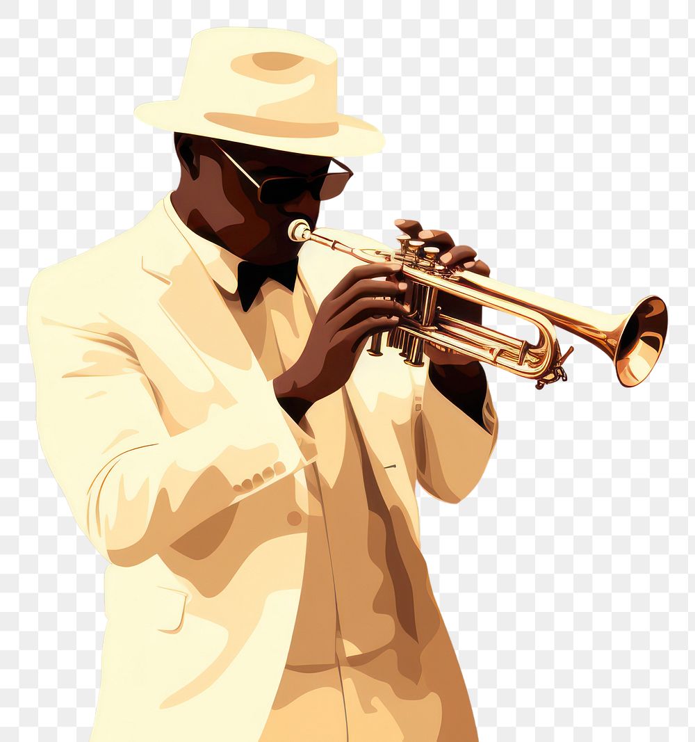PNG Trumpeter playing jazz music musician adult. AI generated Image by rawpixel.