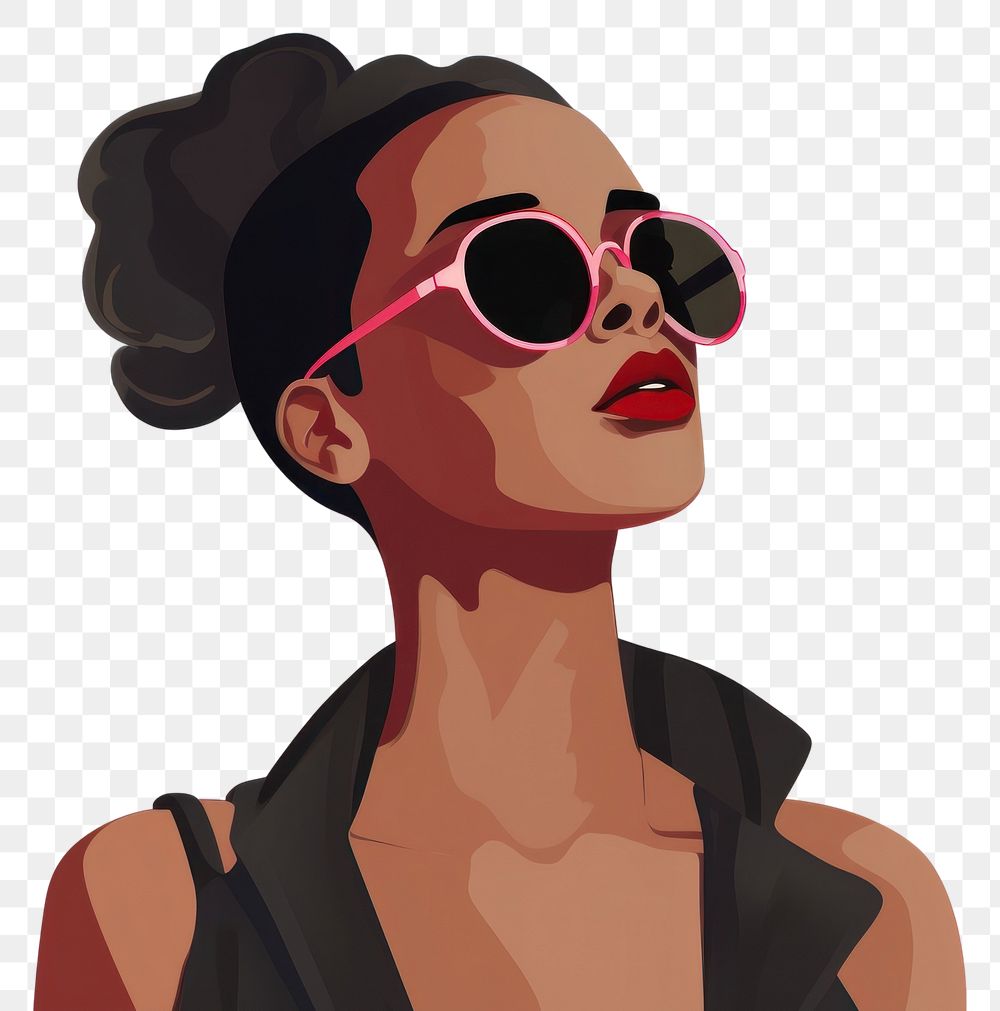 PNG Sunglasses portrait looking cartoon. AI generated Image by rawpixel.