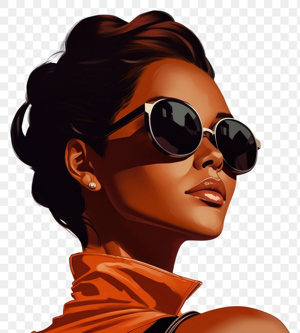 PNG African american woman sunglasses portrait adult. AI generated Image by rawpixel.
