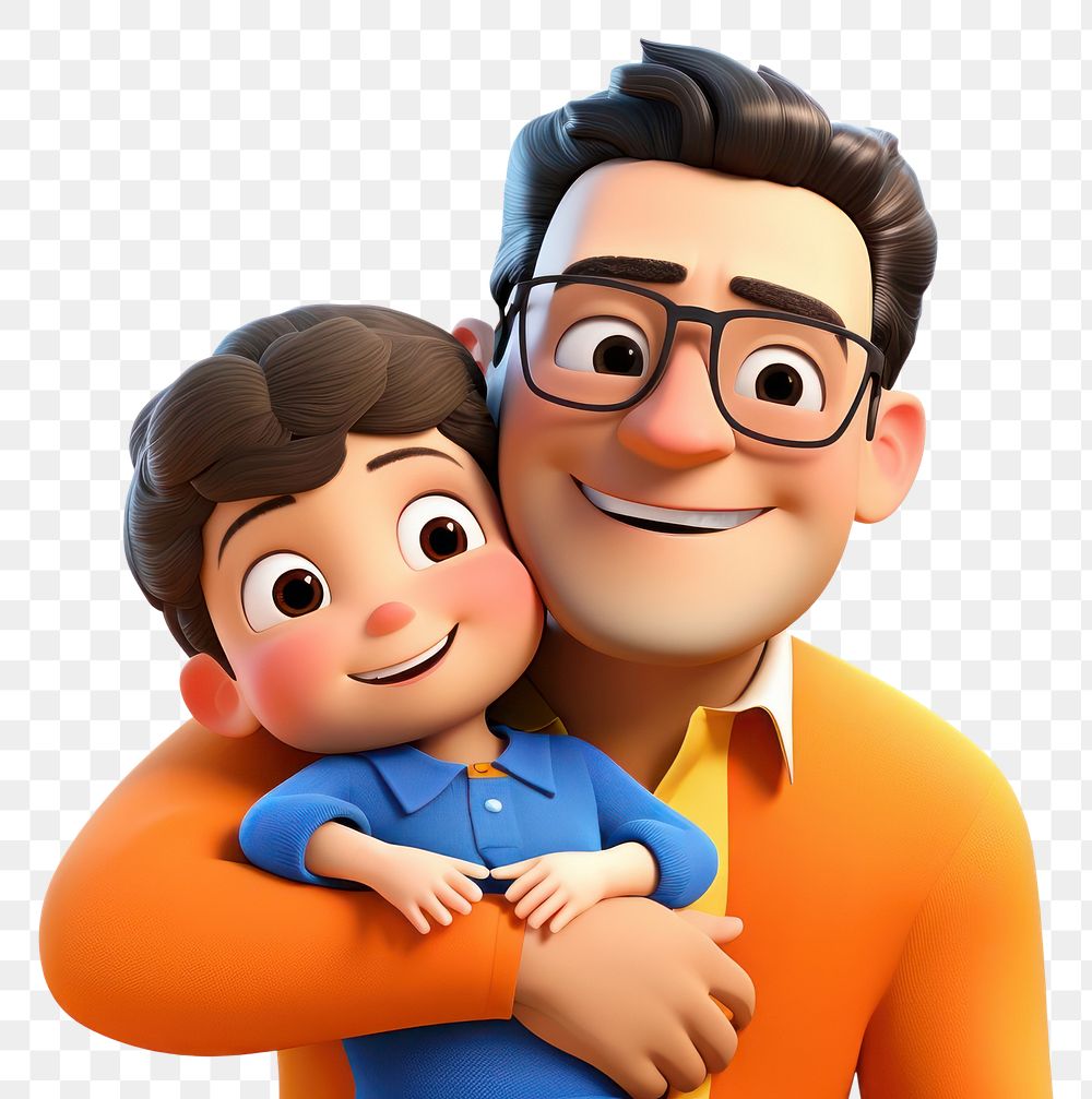 PNG Happy family cartoon portrait father. AI generated Image by rawpixel.