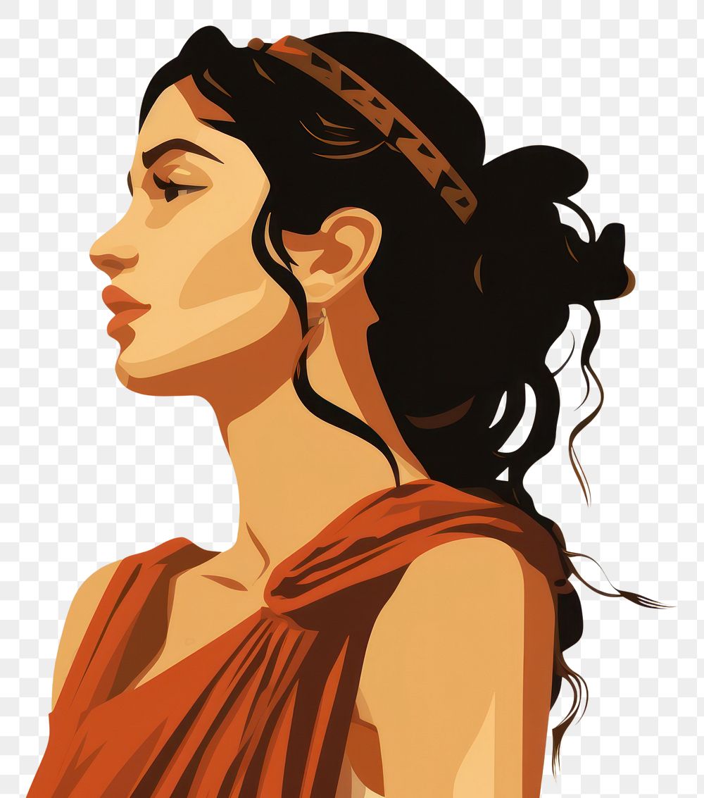 PNG Ancient rome woman portrait adult face. AI generated Image by rawpixel.