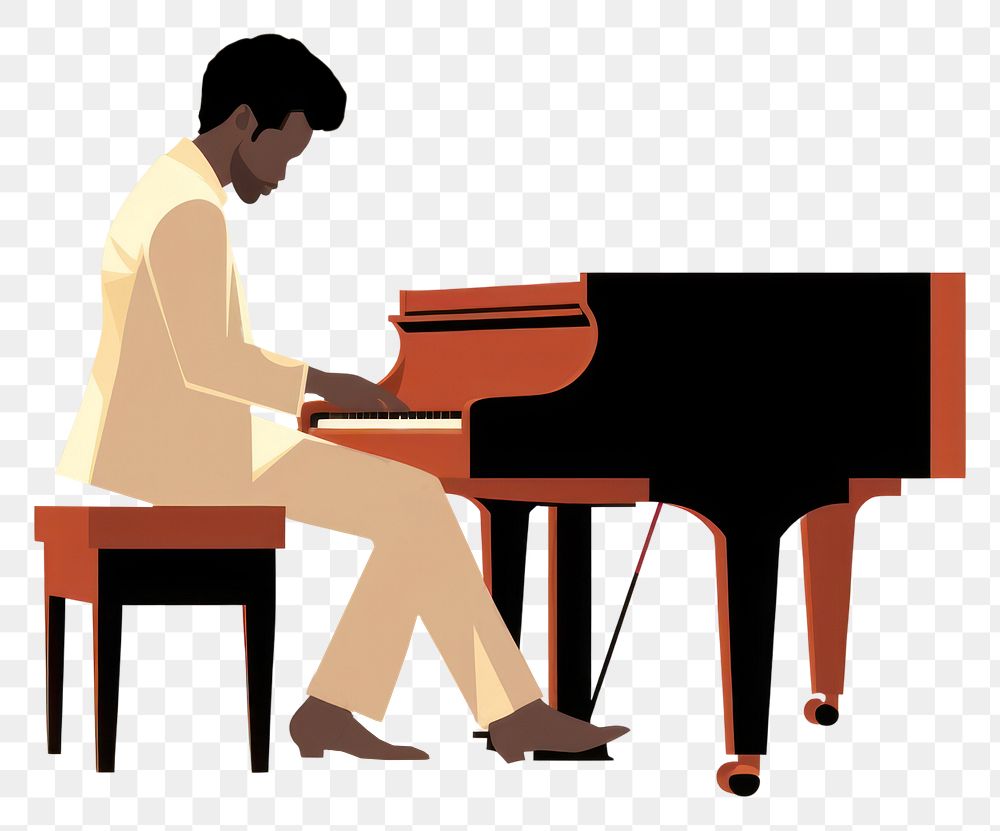 PNG Afro American man playing piano keyboard musician pianist. AI generated Image by rawpixel.