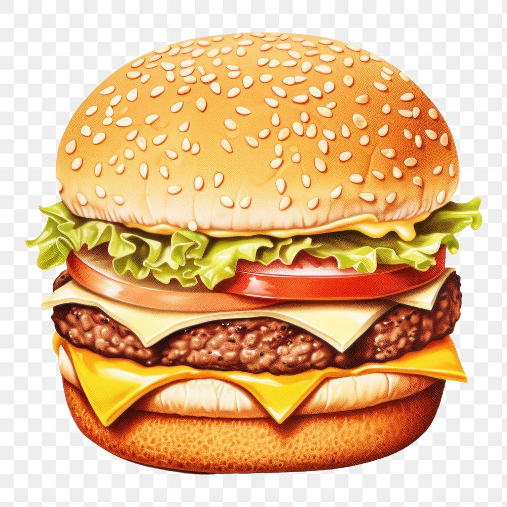 PNG Hamburger food white background vegetable. 