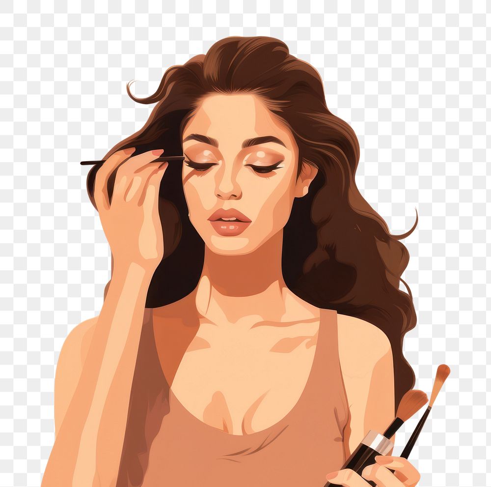 PNG Makeup adult woman creativity. AI generated Image by rawpixel.